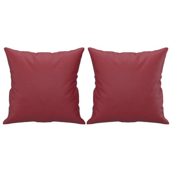 vidaXL 2-personers sofa med pyntepuder 120 cm kunstlæder vinrød
