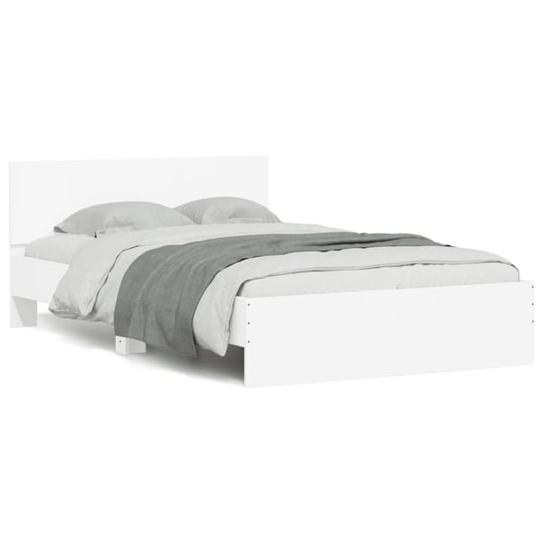 vidaXL sengeramme med sengegavl 120x200 cm hvid