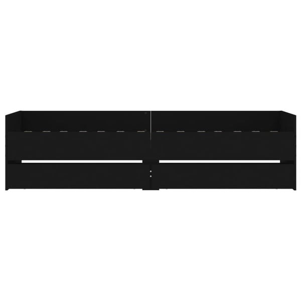 vidaXL Sengeramme med skuffer svart 75x190 cm