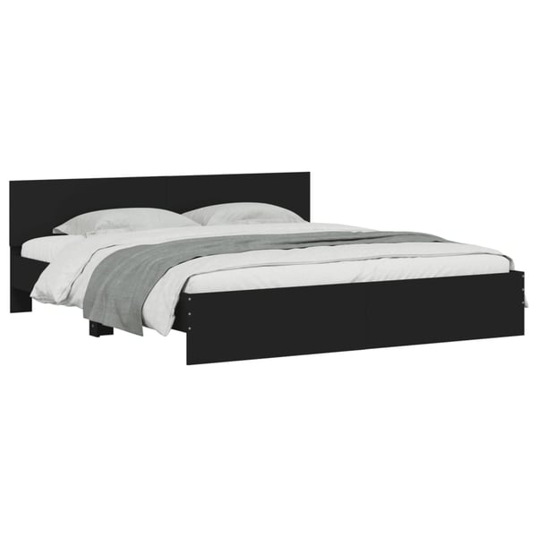 vidaXL Sengeramme med hodegavl svart 180x200 cm