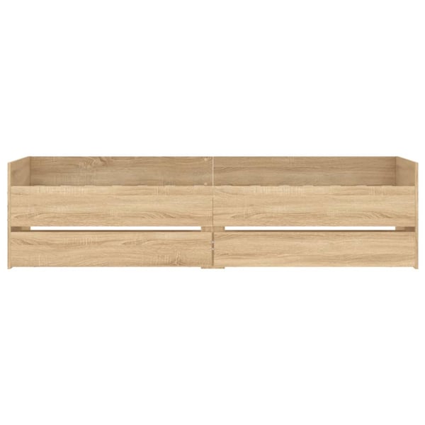 vidaXL Sengeramme med skuffer sonoma eik 75x190 cm