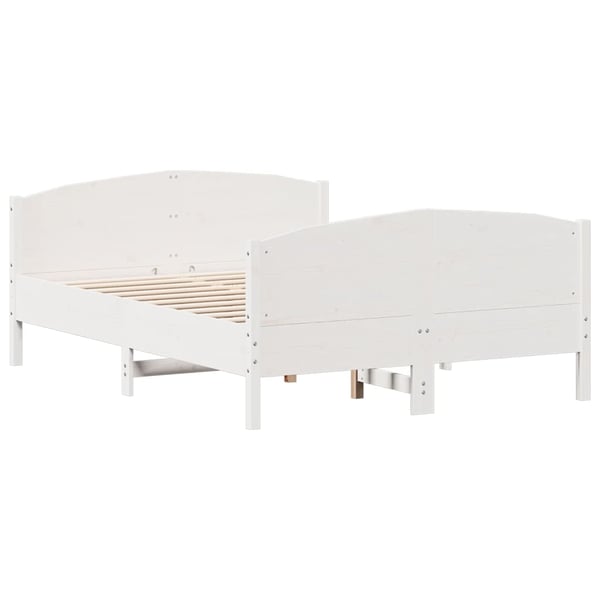 vidaXL Sengeramme uten madrass hvit 140x200 cm heltre furu