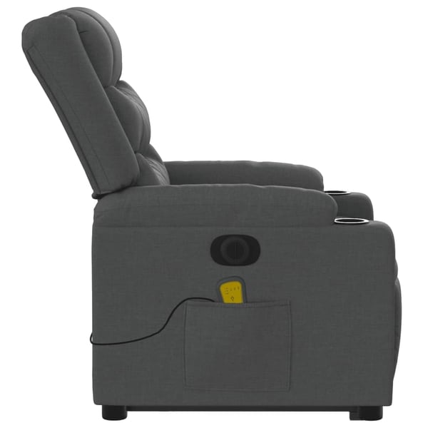 vidaXL elektrisk massagestol med løftefunktion stof mørkegrå