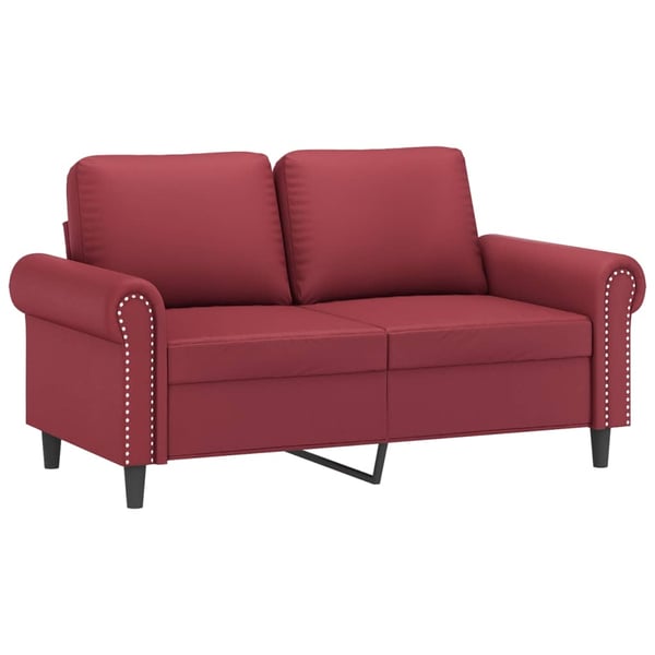 vidaXL 2-personers sofa 120 cm kunstlæder vinrød
