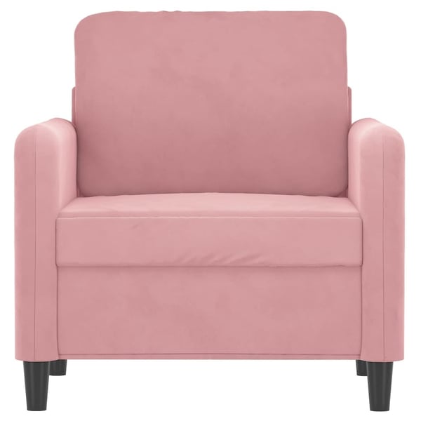 vidaXL lænestol 60 cm velour lyserød