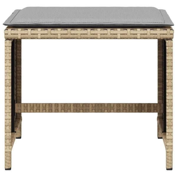 vidaXL haveskamler 4 stk. med hynder 41x41x36 cm polyrattan beige