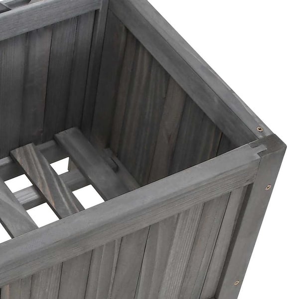 vidaXL Plantekasse med espalier grå heltre gran