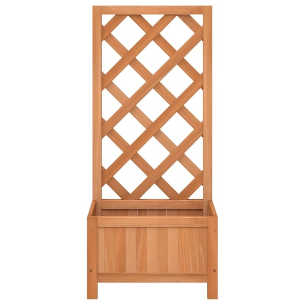 vidaXL Plantekasse med espalier brun heltre gran