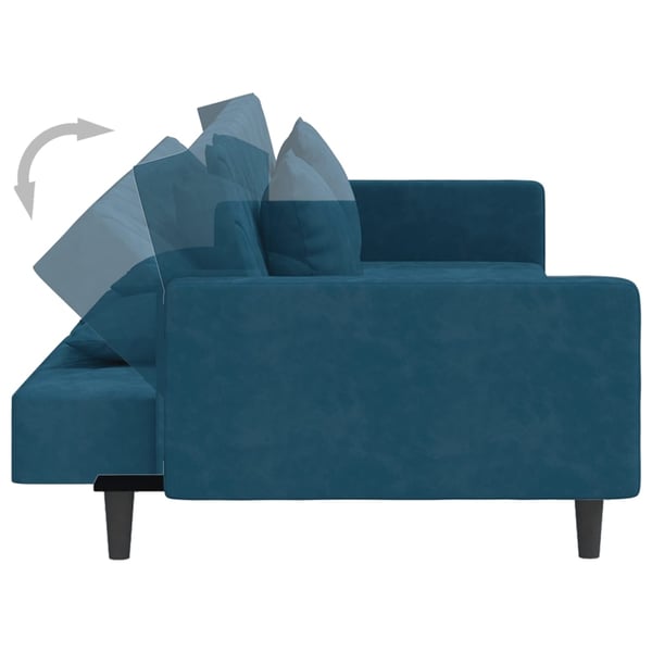 vidaXL 2-personers sovesofa med 2 puder fløjl blå