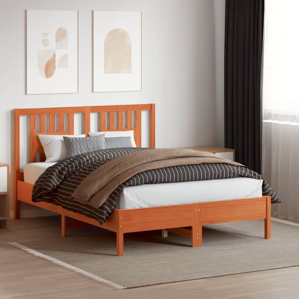 vidaXL Hodegavl voksbrun 140 cm heltre furu
