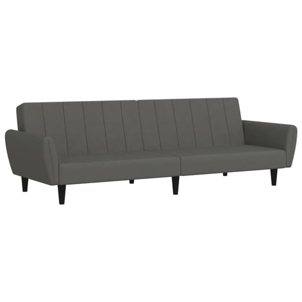 vidaXL Bäddsoffa 2-sits mörkgrå sammet