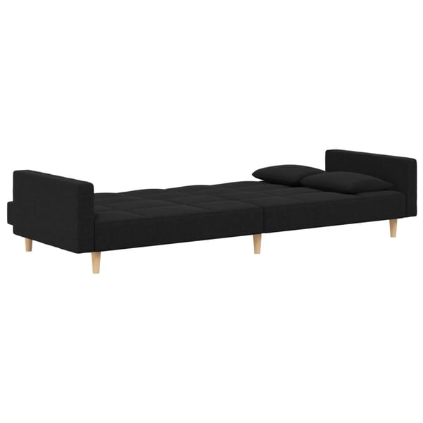 vidaXL 2-personers sovesofa med 2 puder stof sort