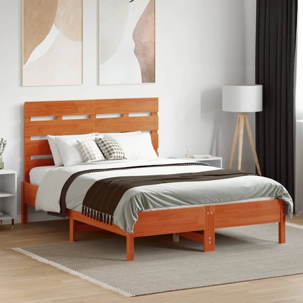 vidaXL Hodegavl voksbrun 120 cm heltre furu