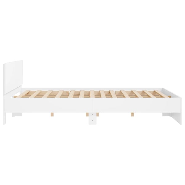 vidaXL Sengeramme med sengegavl hvit 200x200 cm