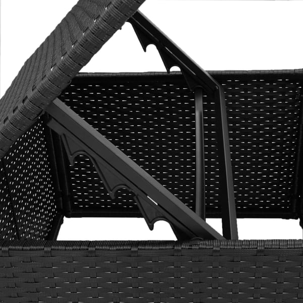 vidaXL haveskammel med hynde 55x55x37 cm polyrattan sort