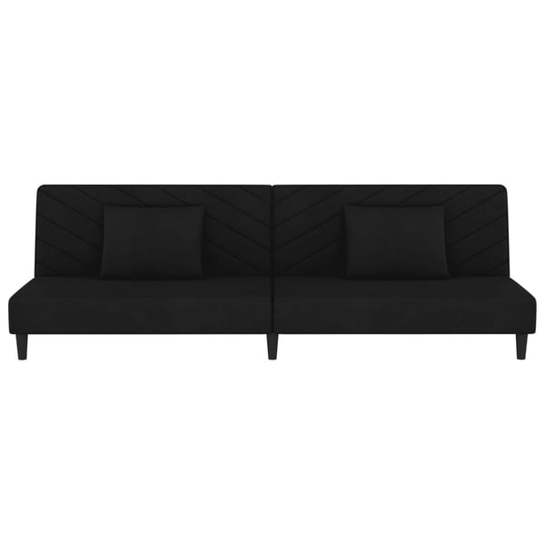 vidaXL 2-personers sovesofa med 2 puder fløjl sort