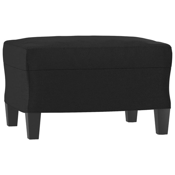 vidaXL sofastol med fodskammel 60 cm kunstlæder sort