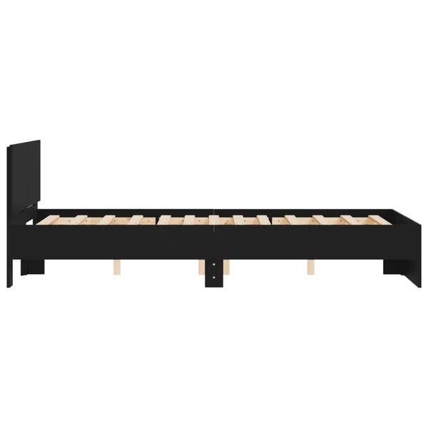 vidaXL Sengeramme med hodegavl svart 135x190 cm