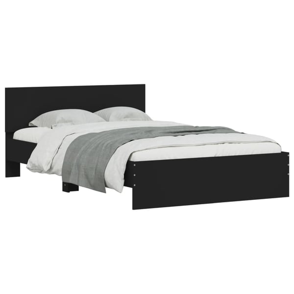 vidaXL Sengeramme med hodegavl svart 135x190 cm