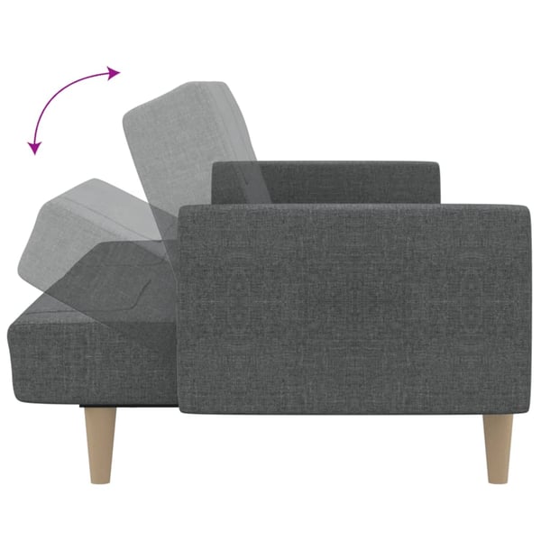 vidaXL Bäddsoffa 2-sits ljusgrå tyg