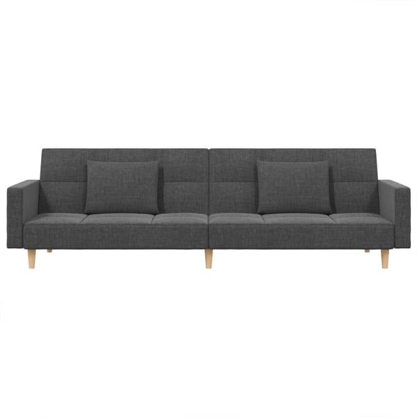 vidaXL 2-personers sovesofa med 2 puder stof lysegrå