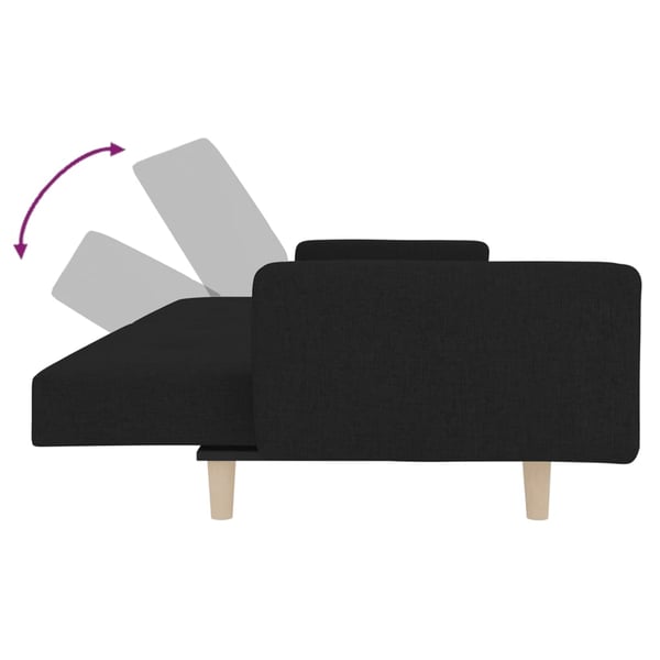 vidaXL 2-personers sovesofa med 2 puder stof sort