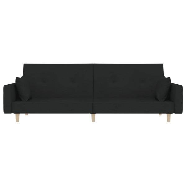 vidaXL 2-personers sovesofa med 2 puder stof sort