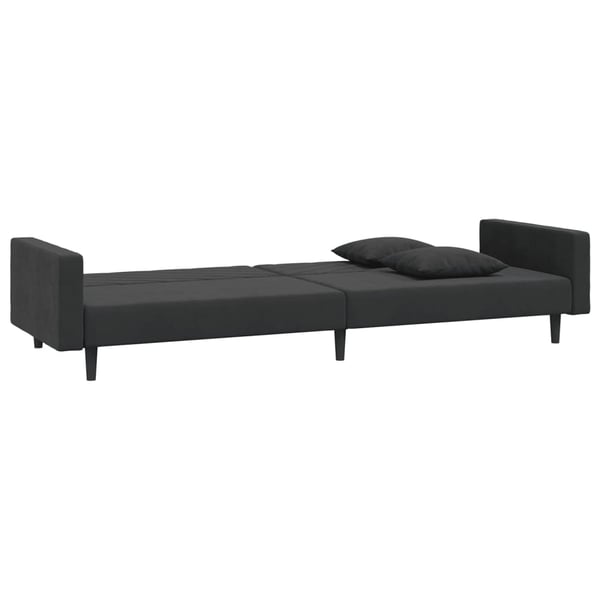 vidaXL 2-personers sovesofa med 2 puder fløjl sort
