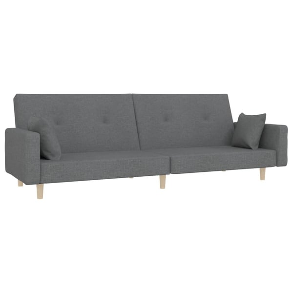 vidaXL 2-personers sovesofa med 2 puder stof lysegrå