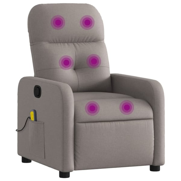 vidaXL massagestol stof gråbrun