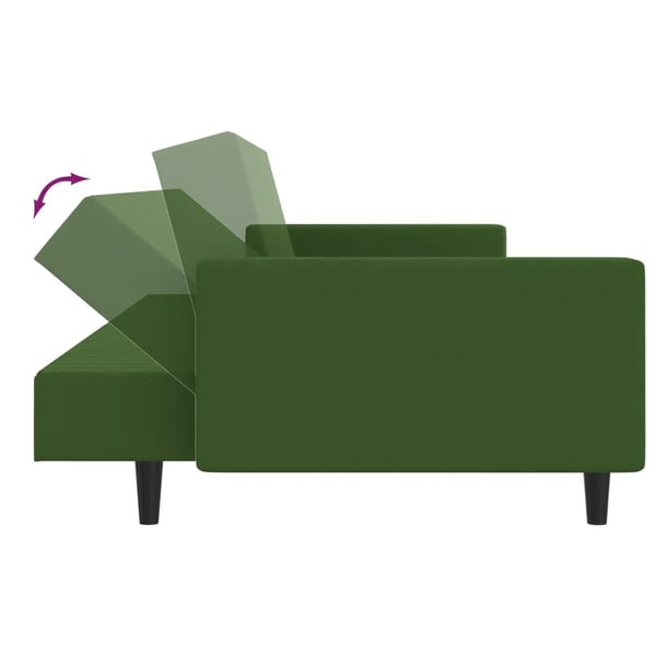 vidaXL Bäddsoffa 2-sits mörkgrön sammet