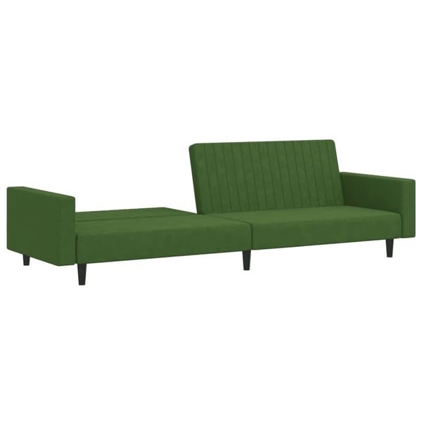 vidaXL Bäddsoffa 2-sits mörkgrön sammet