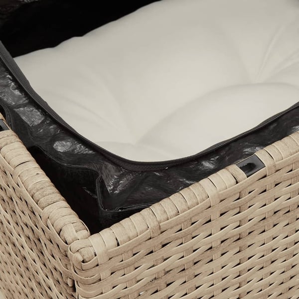 vidaXL hjørnemodul til havesofa med hynder polyrattan beige