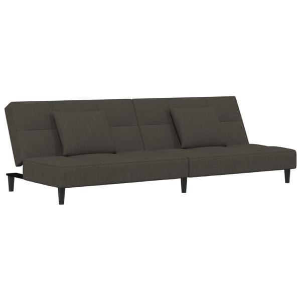 vidaXL 2-personers sovesofa med 2 puder fløjl mørkegrå