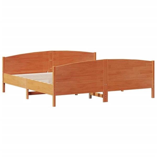 vidaXL Sengeramme uten madrass voksbrun 180x200 cm heltre furu