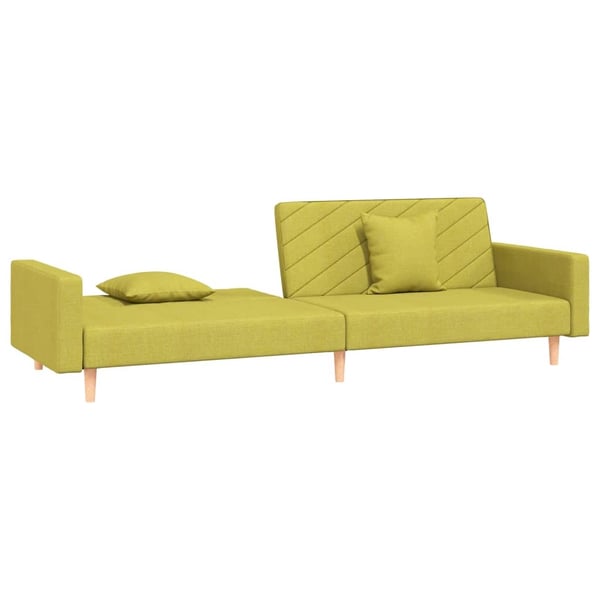 vidaXL 2-personers sovesofa med 2 puder stof grøn