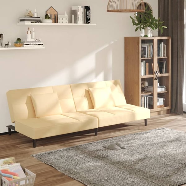 vidaXL 2-personers sovesofa med 2 puder fløjl blå