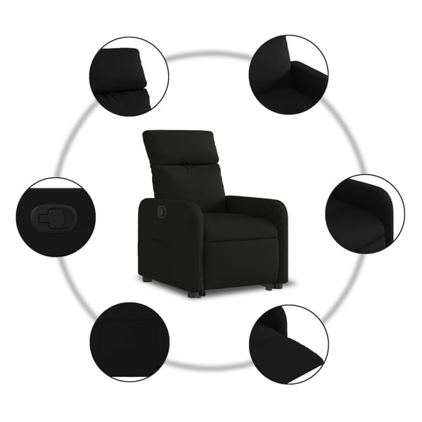 vidaXL Reclinerfåtölj med uppresningshjälp svart tyg