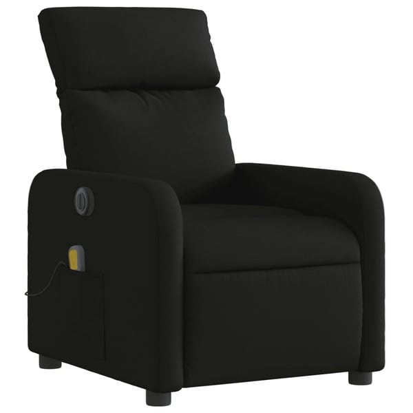 vidaXL Elektrisk massagefåtölj med uppresningshjälp svart tyg