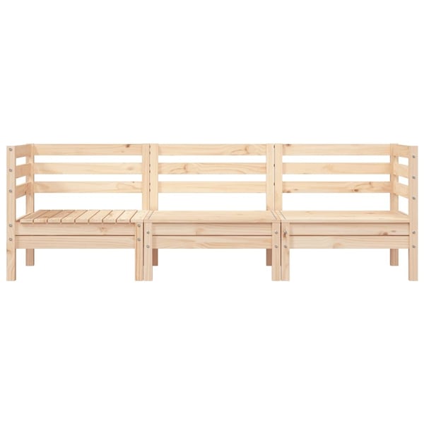 vidaXL Hagesofa 3-seters heltre furu