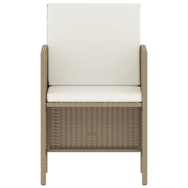 vidaXL spisebordssæt til haven 6 dele med hynder polyrattan beige