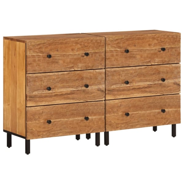 vidaXL Sideskap 2 stk 60x33x75 cm heltre akasie