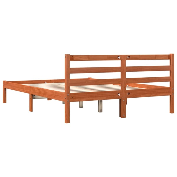 vidaXL Sengeramme uten madrass voksbrun 120x190 cm heltre furu
