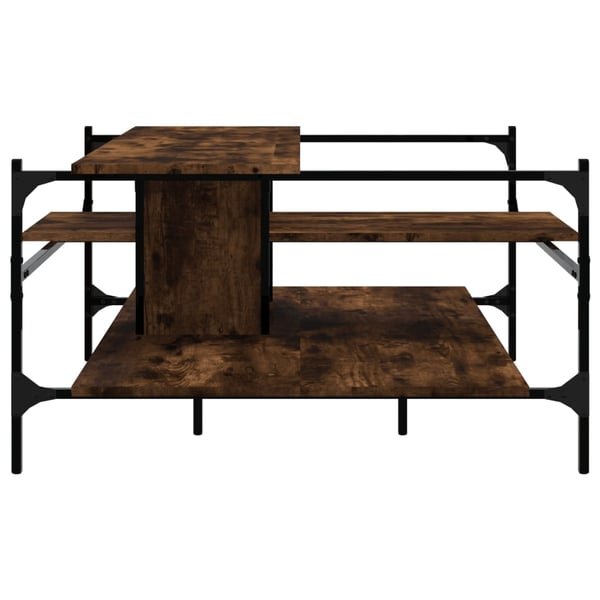 vidaXL Salongbord røkt eik 100x100x48,5 cm konstruert tre