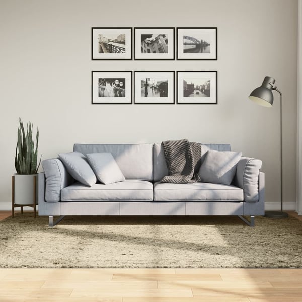 vidaXL shaggy gulvtæppe PAMPLONA 160x230 cm høj luv guldfarvet