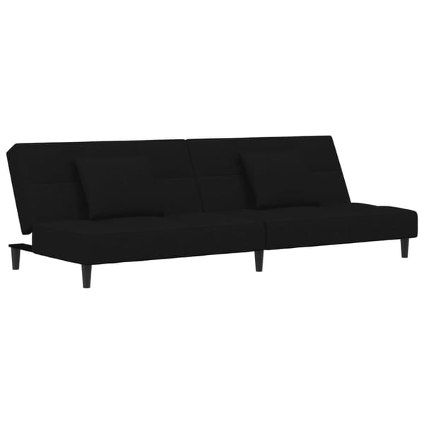 vidaXL 2-personers sovesofa med 2 puder fløjl sort