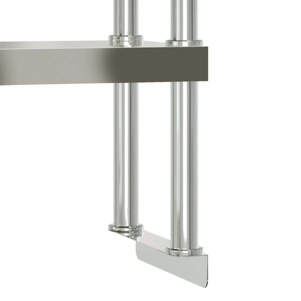 vidaXL køkkenbord med tophylde 110x55x150 cm rustfrit stål