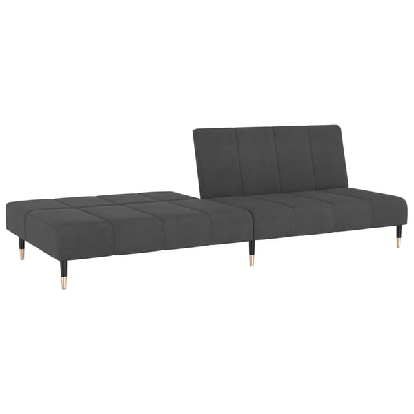 vidaXL Bäddsoffa 2-sits mörkgrå sammet