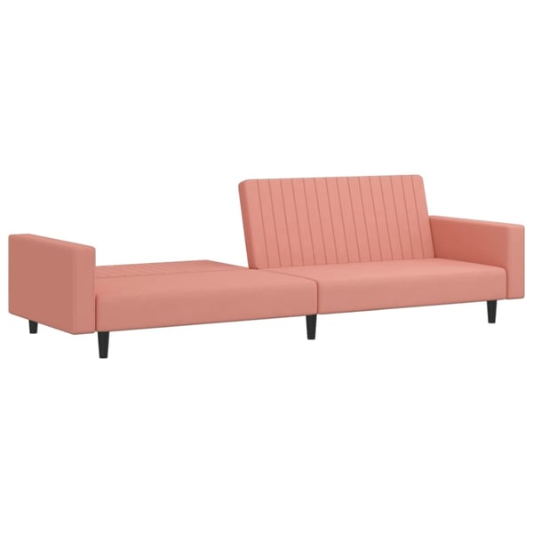 vidaXL 2-personers sovesofa fløjl lyserød