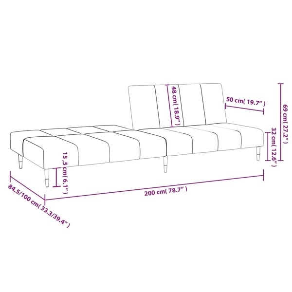 vidaXL 2-personers sovesofa fløjl mørkegrøn